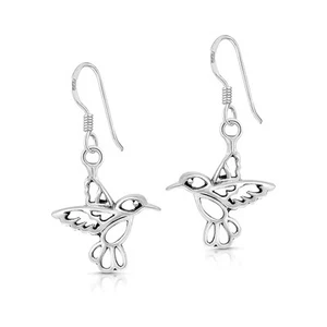 Pendiente de vuelo colibrí plata esterlina 925 naturaleza pájaro joyería regalo para mujer - Imagen 1 de 1