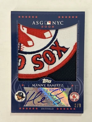 2008 Topps All-Star Jersey Patch Auto Manny Ramirez /6 - Imagem 1 de 2