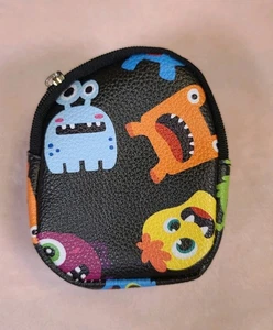 Monster Backpack Bag Charm Keychain Coin Purse Black U Style - Picture 1 of 11
