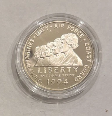 1994 P Women in Military Service Proof Silver Dollar Commemorative - Image 1 of 2