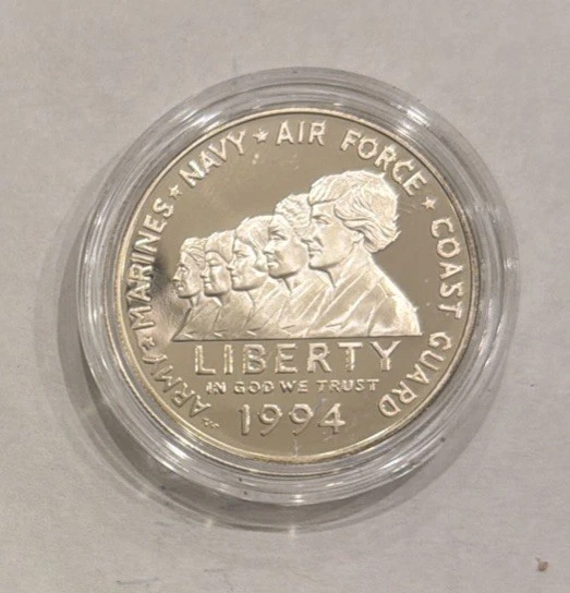 1994 P Women in Military Service Proof Silver Dollar Commemorative - Image 1 of 2