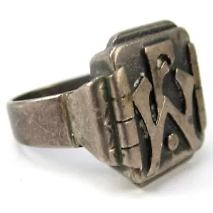 Siegelring 900er Silber Initialen Monogramm ca. 1920 Jugendstil / Art Deco RG59 - Bild 1 von 5
