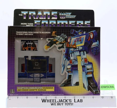 Soundwave & Buzzsaw Complete W/ NICE Box & Insert 1985 Vintage G1 Transformers Cover