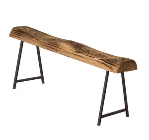 Rustic Carved Wood Natural Log Accent Bench for Entryway, Indoor and Outdoor - Picture 1 of 6