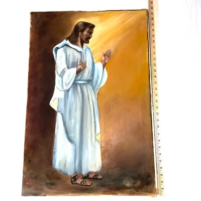 Jesus Christ portrait original oil painting church religious by Kemble 84 - Image 1 of 4