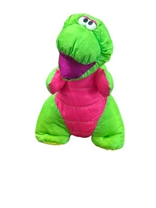 Fisher Price Dino brüllt Nylon Puffalump Plüsch grün T Rex Dinosaurier brüllt 1992 - Bild 1 von 7