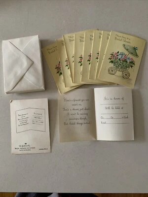 Juego De Colección De 9 Invitaciones Y Sobres De Ducha Nupcial Súper Lindos!!! Foto 1 de 4