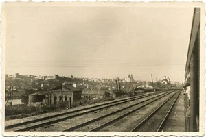 WWII ERA SMOLENSK, RUSSIA OVERVIEW FORM PASSING GERMAN TRAIN ORIGINAL 1942 PHOTO - Picture 1 of 2
