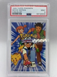 1999 Topps Pokemon Movie Edition Checklist PSA 9 MINT BLUE LOGO - Picture 1 of 2