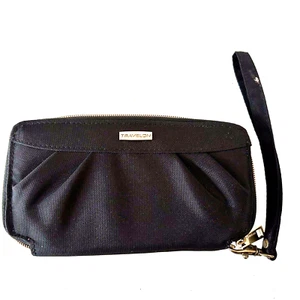#TRAVELON Portafoglio da polso pochette nero con zip nuovo - Foto 1 di 10