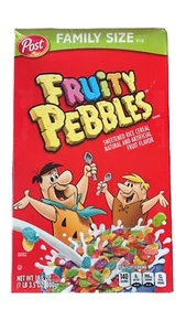 NEW POST FAMILY SIZE FRUITY PEBBLES CEREAL 19.5 OZ BOX | 7 PACK - Picture 1 of 3