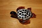 BEAUTIFUL TWO'S COMPANY TURTLE  ART GLASS PAPER WEIGHT WITH SPOTTED BACK
