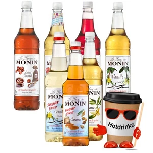 Monin Coffee & Cocktail Syrups, 1 Ltr/Litre Plastic Bottles - 1 or 6 Bottles - Picture 1 of 20