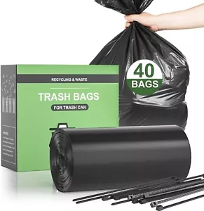 Kitchen Trash Bags 15-17 Gallon 40 Count, Garbage Bags Tall 15~17GAL 40count - Picture 1 of 8
