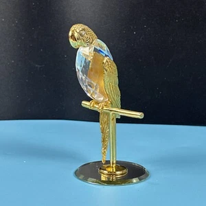 Loro Swarovski 1984 vintage firmado por Manon; cristal con detalles dorados ¡Hermoso! - Imagen 1 de 12