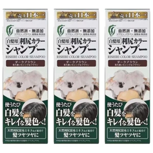 Rishiri Color Shampoo Dark Brown 200g 3 Piece Sets for gray hair New Japan - Picture 1 of 1