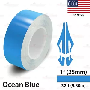1" Vinyl Pinstriping Pin Stripe Car Styling Tape Decal Sticker 25mm OCEAN BLUE - Bild 1 von 14