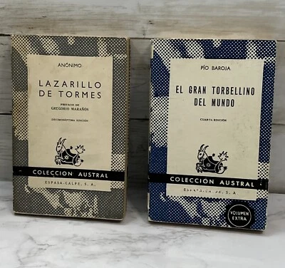 Vtg (2)  Spanish Language Novella Coleccion Austral Literature Poetry Spain - Image 1 of 4