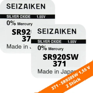 2 x SEIZAIKEN 371 SR920SW Batterie Knopfzelle SR69 SR921 AG6 1,55V Seiko Uhr - Bild 1 von 2