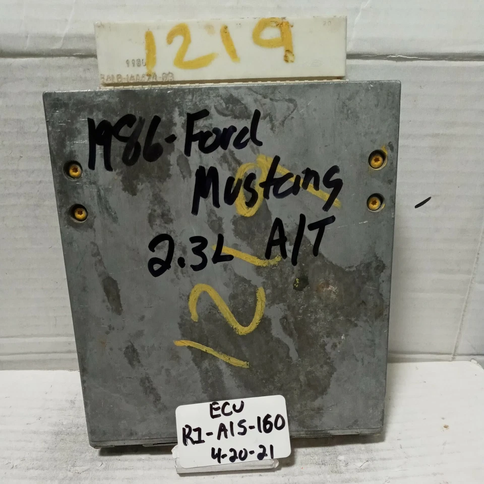 1986 FORD MUSTANG 2.3L AT ENGINE COMPUTER MODULE ECU ECM,E5DF 12A650 N2B - Image 1 of 3