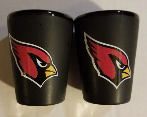 Arizona Cardinals Shot Glass *2 PACK* 2 oz Round NFL Sports Football Team Logo Cover