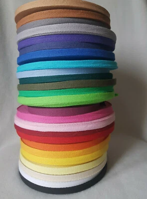 Cotton Webbing Herringbone Twill Tape Ribbon 10 mm DIY 32 Colours MIX 1/3/5/10 m - Image 1 of 4