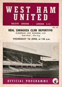 WEST HAM v REAL ZARAGOZA 1964/65 CUP WINNERS CUP SEMI FINAL - Picture 1 of 1