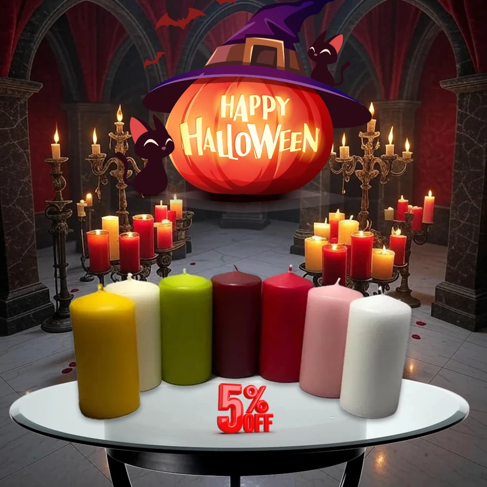 Pillar Candles Unscented Small to Large Size Church Candle Long Burning Hours - Image 1 of 4