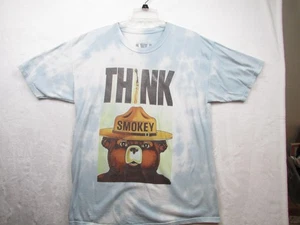 Camicia Smokey Bear uomo media blu chiaro tie dye grafica PENSA servizio forestale - Foto 1 di 6