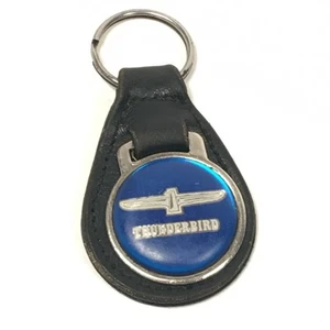 Vintage Blue 1970s Ford Thunderbird Black Leather Ring Keychain Rare -used - Bild 1 von 15