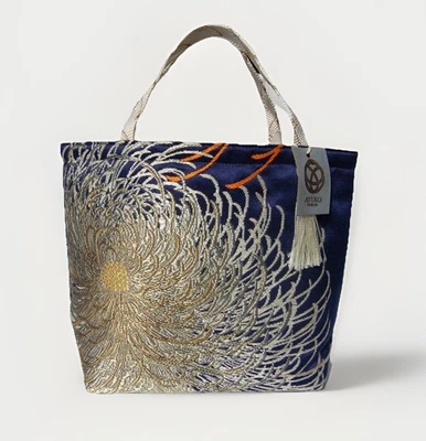 Bolsa Obi Kimono 100% Seda Única – Bolsa Tote Artesanal Japonesa Upcycled - Imagem 1 de 4