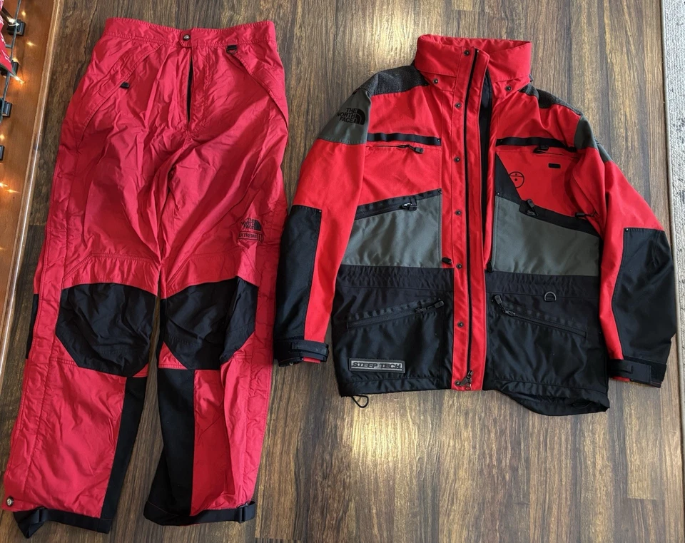 Chaqueta de esquí vintage años 90 (L) THE NORTH FACE Steep Tech negra roja gris Scot Schmidt Foto 1 de 4