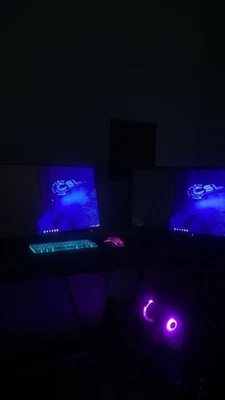 Gaming Setup - Pc, Zwei Monitore, Ein Mousepad, Maus&Tastatur, Headset, Mikrofon - Bild 1 von 4