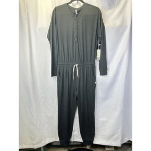 Vuori Lux Henley Damen-Overall Größe Small Henley schwarz meliert Taille zum Binden neu mit Etikett - Bild 1 von 16