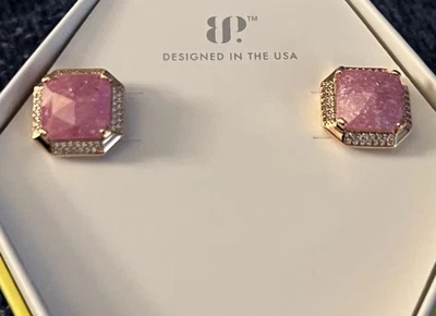 Pendientes Bomb Party Creados en Laboratorio Cristal de Hielo Rosa Chapado en Oro Rosa  Foto 1 de 2