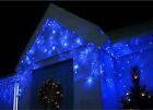 WeRChristmas Snowing Icicle Christmas Lights String with 360 LED BLUE