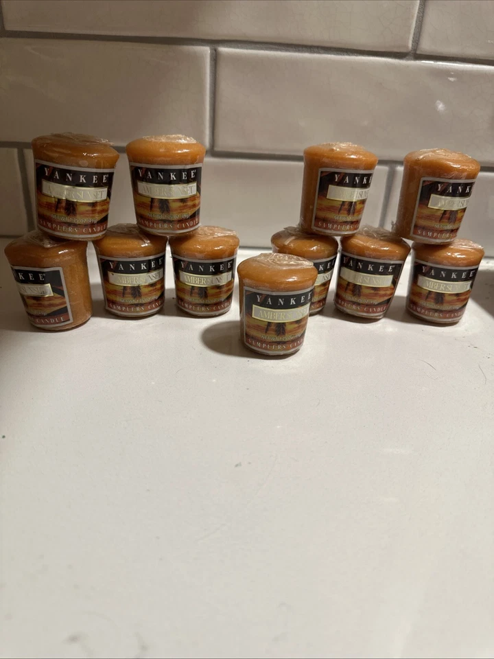 LOTE DE 11 Votivos Yankee Candle Retirados "AMBER SUNSET" ~ RARO ~ NUEVO Foto 1 de 2