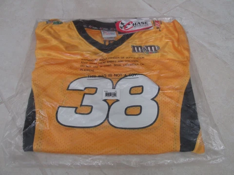 NEW NASCAR Elliot Sadler #38 M&M Jersey Shirt Racing Women L Chase Yellow Black Cover