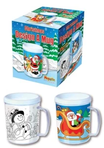 Christmas Design A Mug | Fun Colouring Cup | Stocking Filler & Party Gift for Ki - Picture 1 of 1