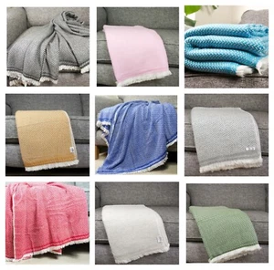Dicke Handgewebte Kaschmir Überwurf Decken Sofa Wohnzimmer Ausbreitung Großer Schal Halstuch - Bild 1 von 62