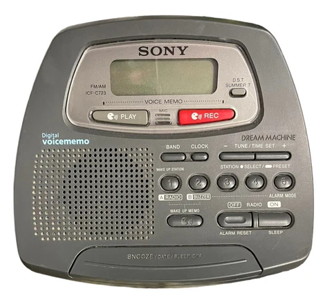 Sony Dream Machine ICF-C723 Clock Radio AM/FM Alarm Clock  Digital Voice Memo Cover