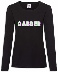 Gabber Glitch Damen Langarm T-Shirt Audio Synthesizer LFO Wave Electro DJ MC - Picture 1 of 1