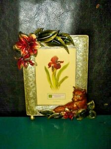 Manchester Square Picture 2.5x3.5" Photo Frame flower & leopard 3-D