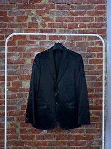 VERSACE Black Satin Tone Striped Peak Lapel Blazer Jacket Size 52 IT - Picture 1 of 10
