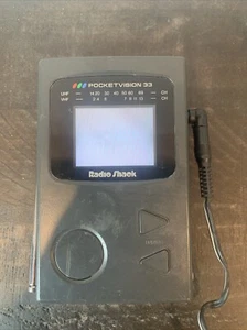 Vintage Radio Shack 16-170 Pocketvision 33 Black Mini LCD Color TV-UHF-VHF Works - Picture 1 of 7