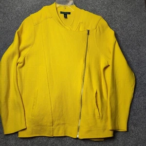 Lauren Ralph Lauren Womens Full Zip Knit Levani MotoJacket Size 2X Yellow Casual - Picture 1 of 13