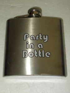 "Frasco de cadera de acero inoxidable ""Fiesta en una botella"" 6 oz" - Imagen 1 de 3