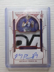 Panini National Treasures Michael Penix Jr RC Rookie ON CARD AUTO Patch SSP 3/11 - Imagen 1 de 6