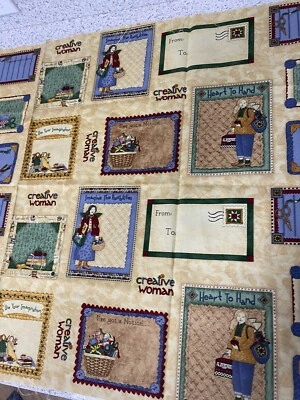 Debbie Mumm for SSI Creative Woman Multicolor VTG Cotton Fabric HTF 23” X 44” - Image 1 of 4