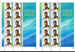 Sport Trap Shooting GOLD MEDAL Australia 2000 Olympics SYDNEY UNCUT BLOCK 20 WA - Picture 1 of 2